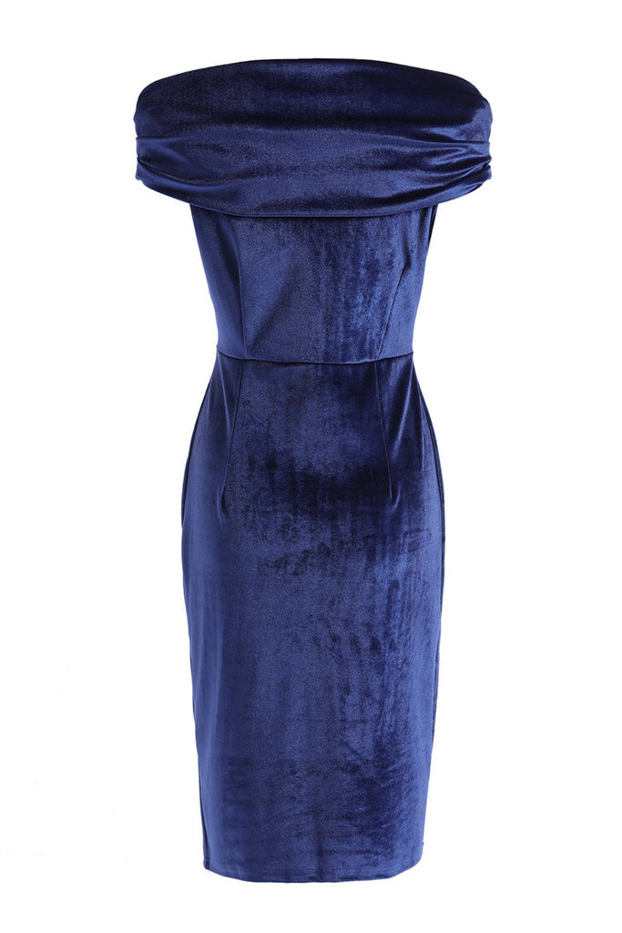 Momentlover Sexy Solid Fold Off the Shoulder One Step Skirt Dresses(4 Colors)