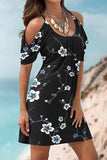 Momentlover Casual Floral Patchwork U Neck Printed Dress Dresses(11 Colors)