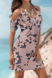Momentlover Casual Floral Patchwork U Neck Printed Dress Dresses(11 Colors)