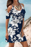Momentlover Casual Floral Patchwork U Neck Printed Dress Dresses(11 Colors)