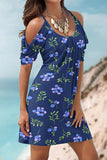 Momentlover Casual Floral Patchwork U Neck Printed Dress Dresses(11 Colors)
