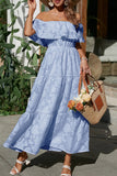 Momentlover Sweet Elegant Solid Lace Off the Shoulder A Line Dresses
