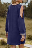 Momentlover Casual Solid Lace V Neck A Line Dresses