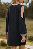 Momentlover Casual Solid Lace V Neck A Line Dresses