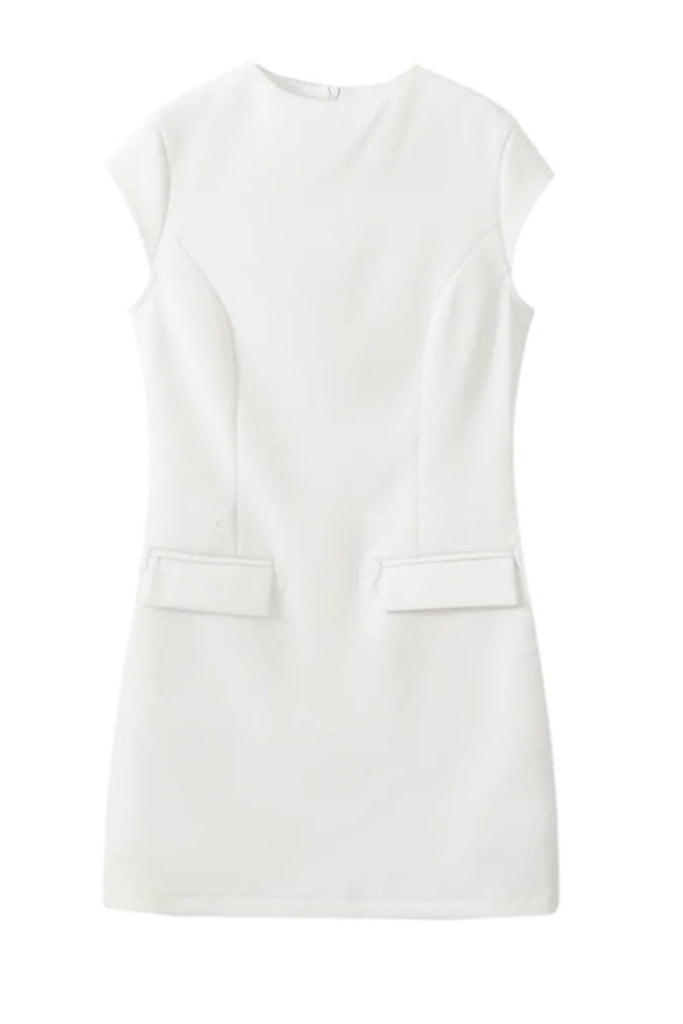 Momentlover Celebrities Solid Patchwork O Neck Sleeveless Dress Dresses