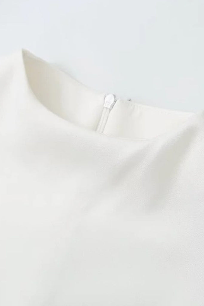 Momentlover Celebrities Solid Patchwork O Neck Sleeveless Dress Dresses