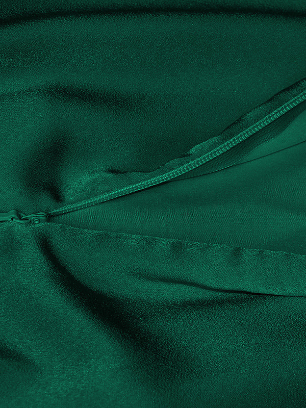 Momentlover Solid Color Sleeveless Halter-Neck Midi Dresses