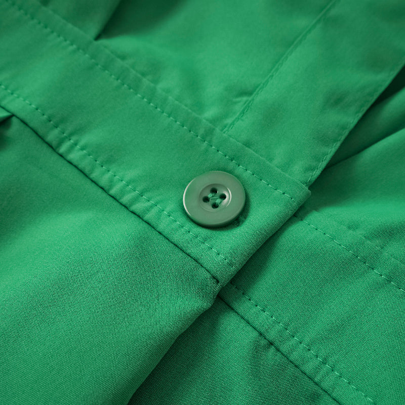 momentlover Sleeveless Solid Color Lapel Midi Dresses