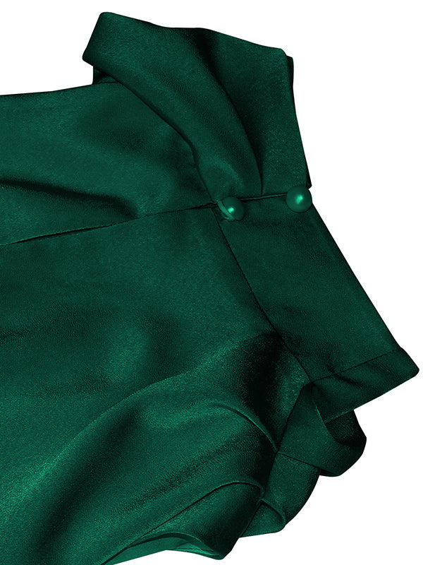 Momentlover Solid Color Sleeveless Halter-Neck Midi Dresses