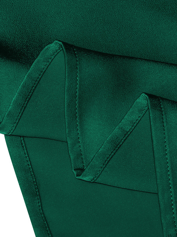 Momentlover Solid Color Sleeveless Halter-Neck Midi Dresses