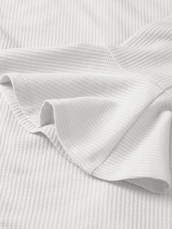 Momentlover Simple Long Sleeves Skinny Tied Falbala Solid Color Round-Neck Mini Dresses