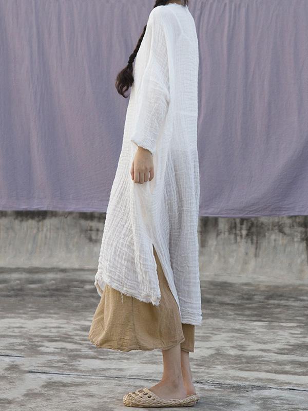 Momentlover Soft Ruffled Simple Solid Midi Dresses