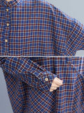 Momentlover Vintage Plaid Irregularity Shirt Dresses