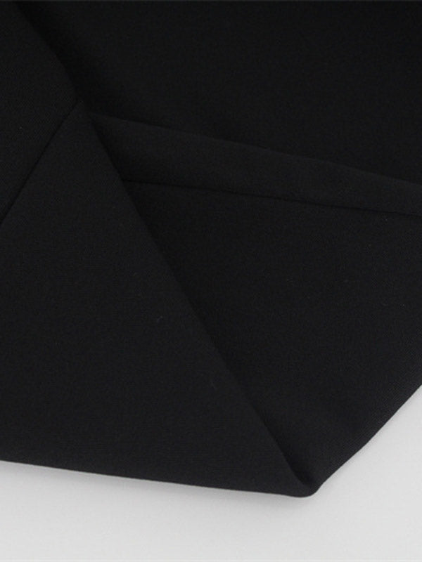 Momentlover Tasseled Split-side Back Cross Skinny Long Sleeves High Neck Midi Dresses Evening Dresses