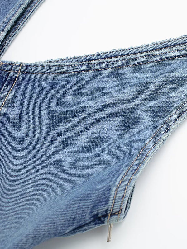 Momentlover Split-Joint Sleeveless V-Neck Midi Dresses