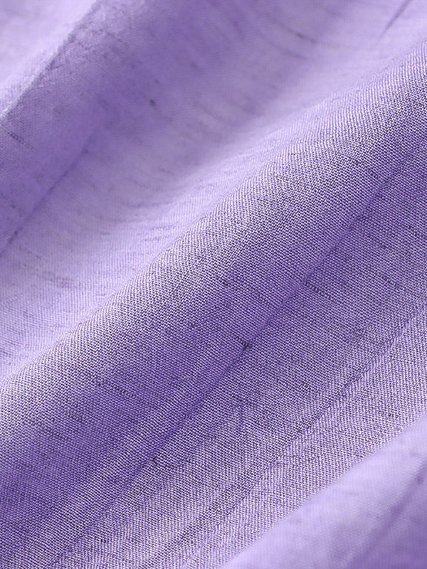 Momentlover Solid Color Pleated Sleeveless Loose Round-Neck Midi Dresses