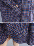 Momentlover Vintage Plaid Irregularity Shirt Dresses