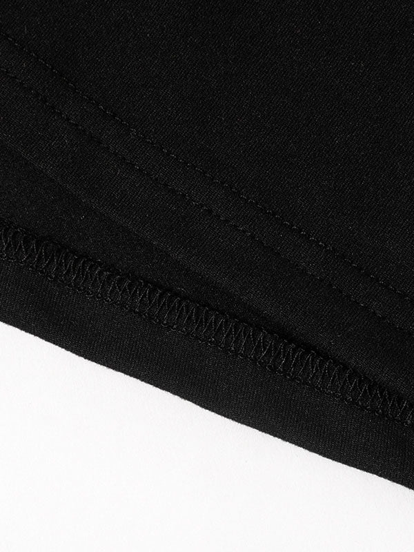 Momentlover Split-Joint Solid Color Long Sleeves Bodycon High Neck Maxi Dresses