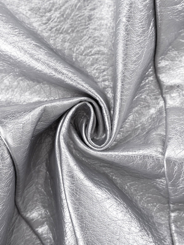 Momentlover Zipper Split-Joint Solid Color Backless Sleeveless Skinny Round-Neck Mini Dresses