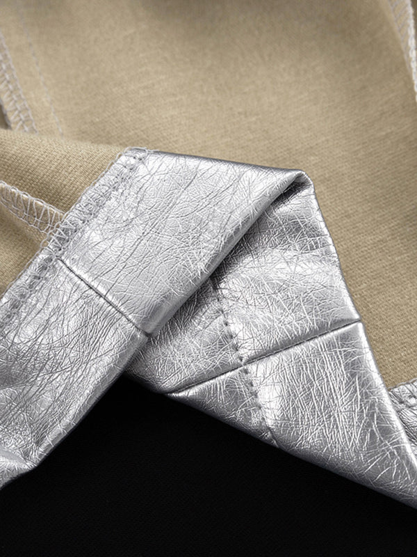 Momentlover Zipper Split-Joint Solid Color Backless Sleeveless Skinny Round-Neck Mini Dresses