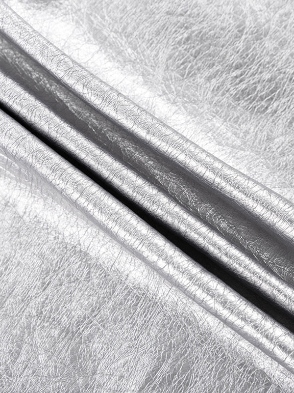 Momentlover Zipper Split-Joint Solid Color Backless Sleeveless Skinny Round-Neck Mini Dresses