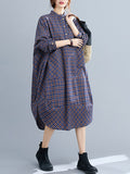 Momentlover Vintage Plaid Irregularity Shirt Dresses