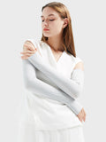 momentlover Simple Ice Silk Sun Protection Solid Color Sleevelet