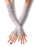 momentlover Sun Protection Mesh Solid Color Sleevelet
