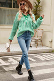 Momentlover Striped Collared Neck Buttoned Pullover Sweater
