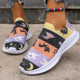 themeisles - Purple Casual Sportswear Daily Patchwork Printing Round Comfortable Out Door Shoes