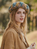 Momentlover Vintage Wool Contrast Color Beret Hat