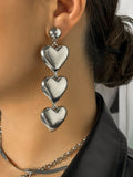 Momentlover Solid Color Heart Shape Earrings Accessories Drop Earrings