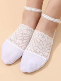 momentlover Casual Split-Joint Lace With Beads Socks Accessories