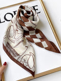 Momentlover Urban Plaid Printed Square Scarf