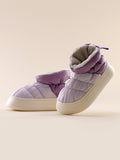 Momentlover Casual Non-Slip Keep Warm Water Velvet Proof Contrast Color Booties