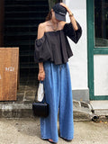 Momentlover Urban Blue Wide Leg Jean Pants