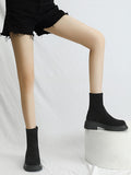 Momentlover Split-Joint Round-Toe Chunky Shoes Boots