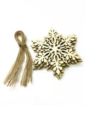 momentlover 10Pcs Christmas Decoration Hollow Wooden Snowflake Accessories