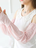 momentlover Solid Color Ice Silk Loose Sun Protection Sleevelet