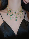Momentlover Rhine Stones Layered Geometric Necklaces Accessories