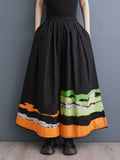 Momentlover Printed High-Waisted Elasticity Asymmetric Wide Leg Loose Trousers Pants