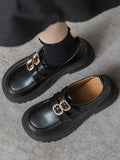 Momentlover Split-Joint Round-Toe Platform Shoes Loafers