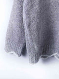 Momentlover Notched Dropped Shoulder Long Sleeve Sweater