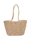 Momentlover Polka-Dot Hollow Contrast Color Handbags