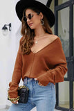 Momentlover V-Neck Center Seam Sweater