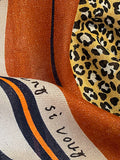 Momentlover Vintage Ramie Cotton Leopard Printed Scarf
