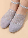 momentlover Casual Split-Joint Lace With Beads Socks Accessories