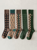 momentlover Stylish Selection Skinny Leg Checkered Socks Accessories