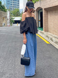 Momentlover Urban Blue Wide Leg Jean Pants