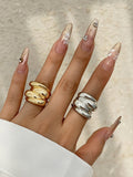 Geometric Shiny Solid Color Rings Accessories